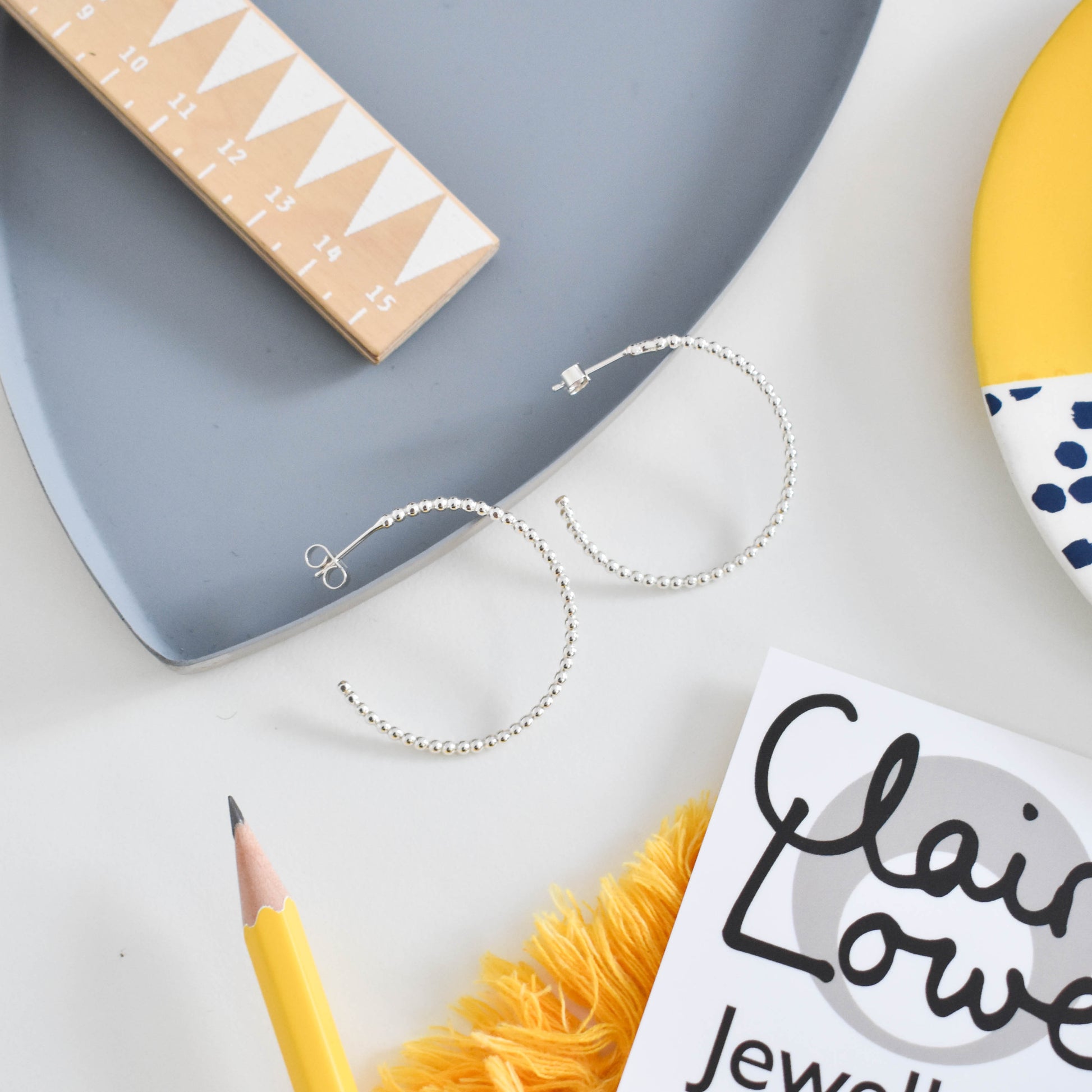 large silver dotty earrings-clairelowe