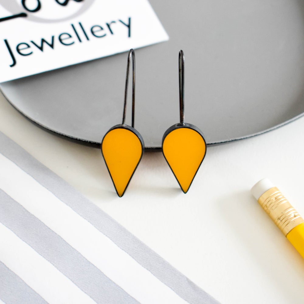 large yellow resin earrings