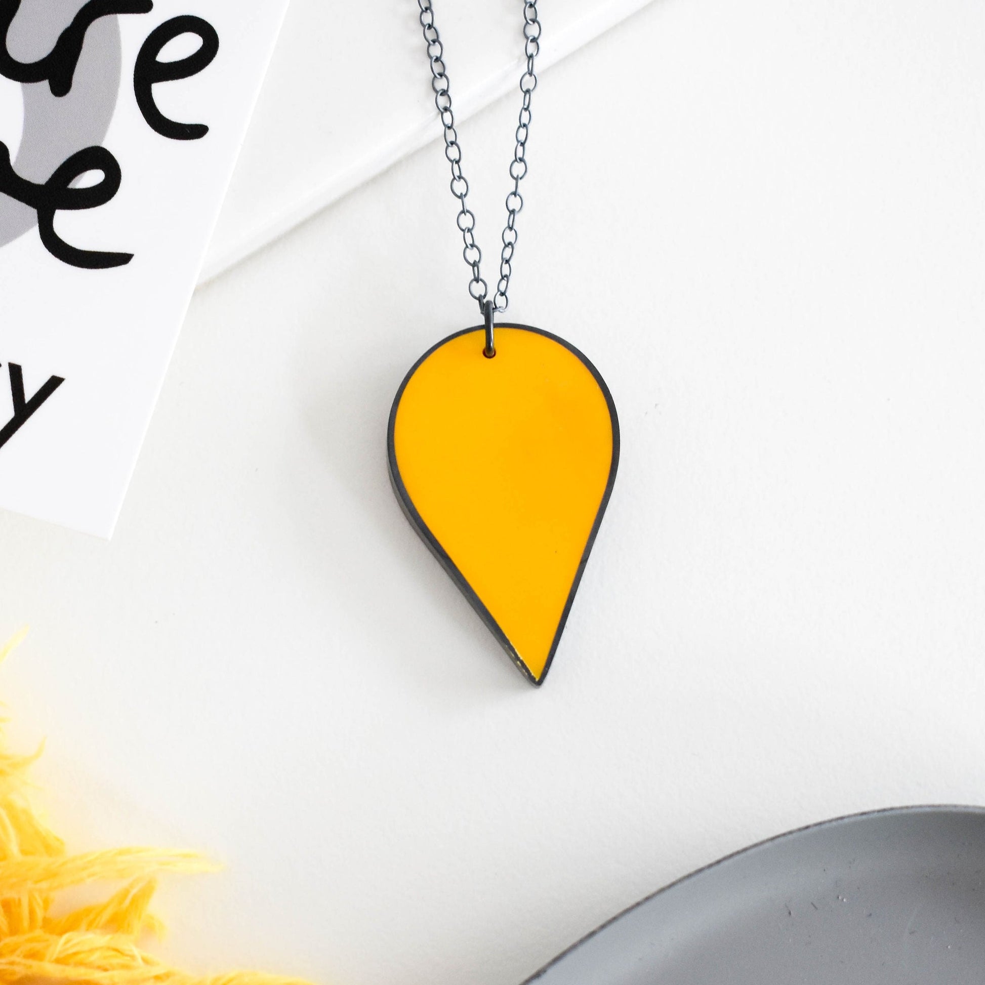 large yellow teardrop pendant