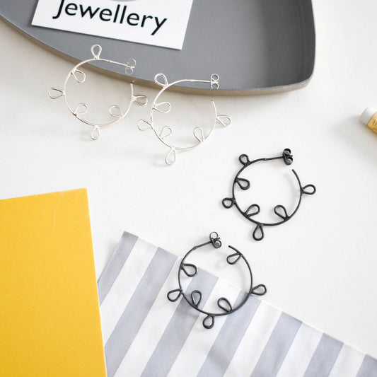 Leafy Hoop Earrings