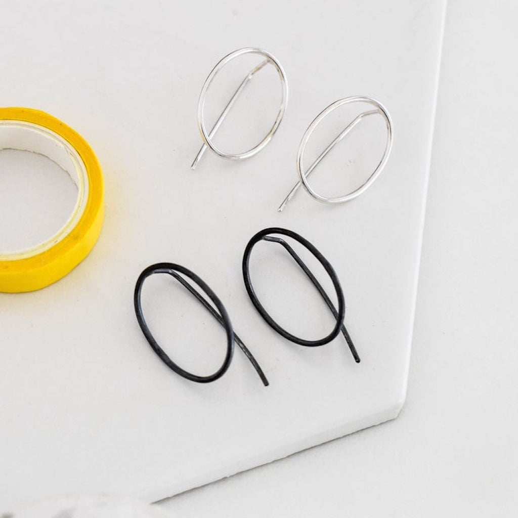 oval threader earrings