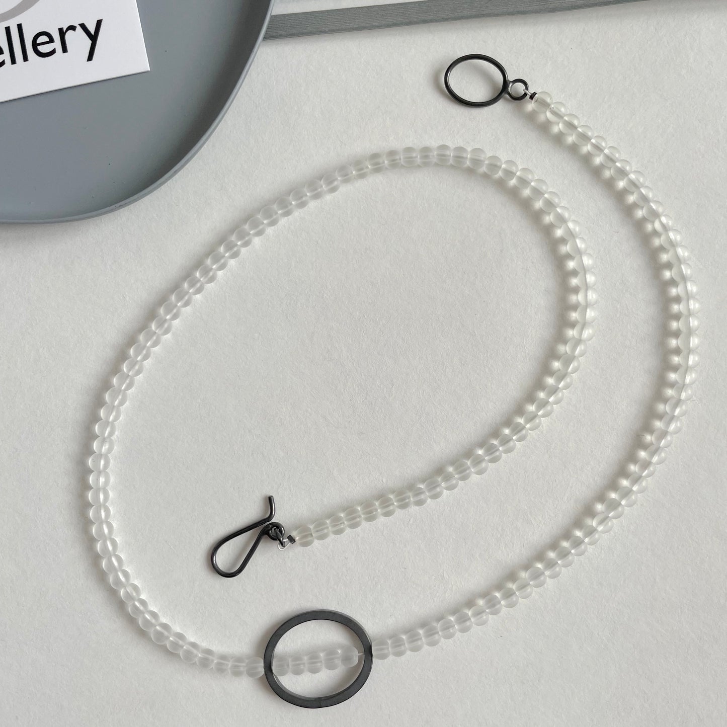 frosted clear bead necklace