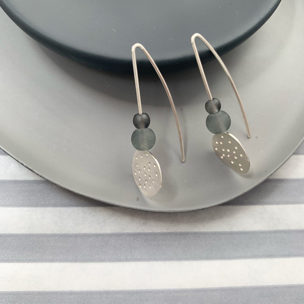 Pebble and Bead Drop Earrings