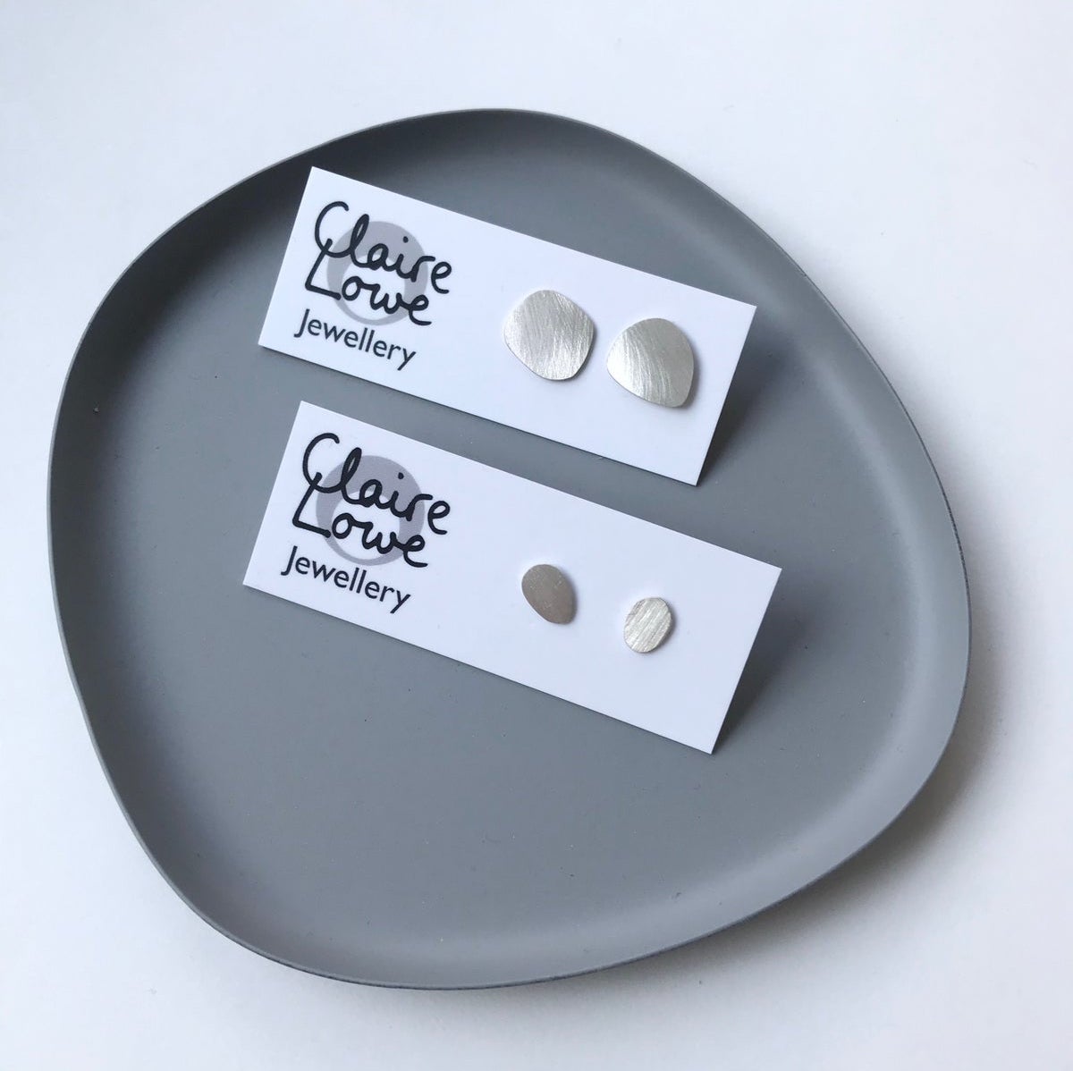silver pebble studs