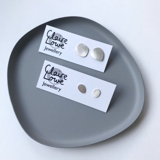 silver pebble studs
