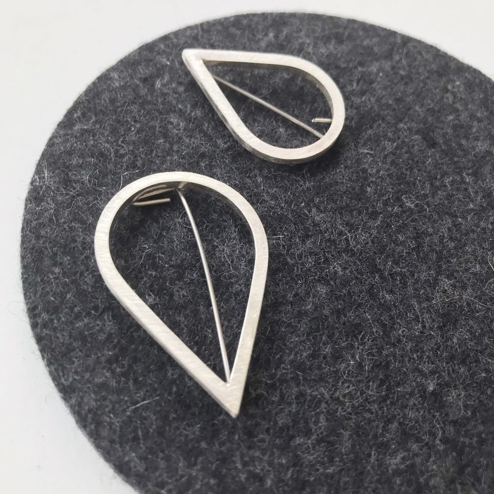 silver teardrop brooch