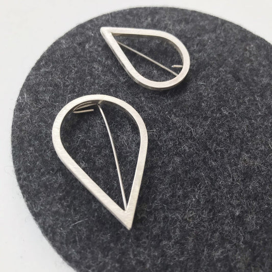 silver teardrop brooch