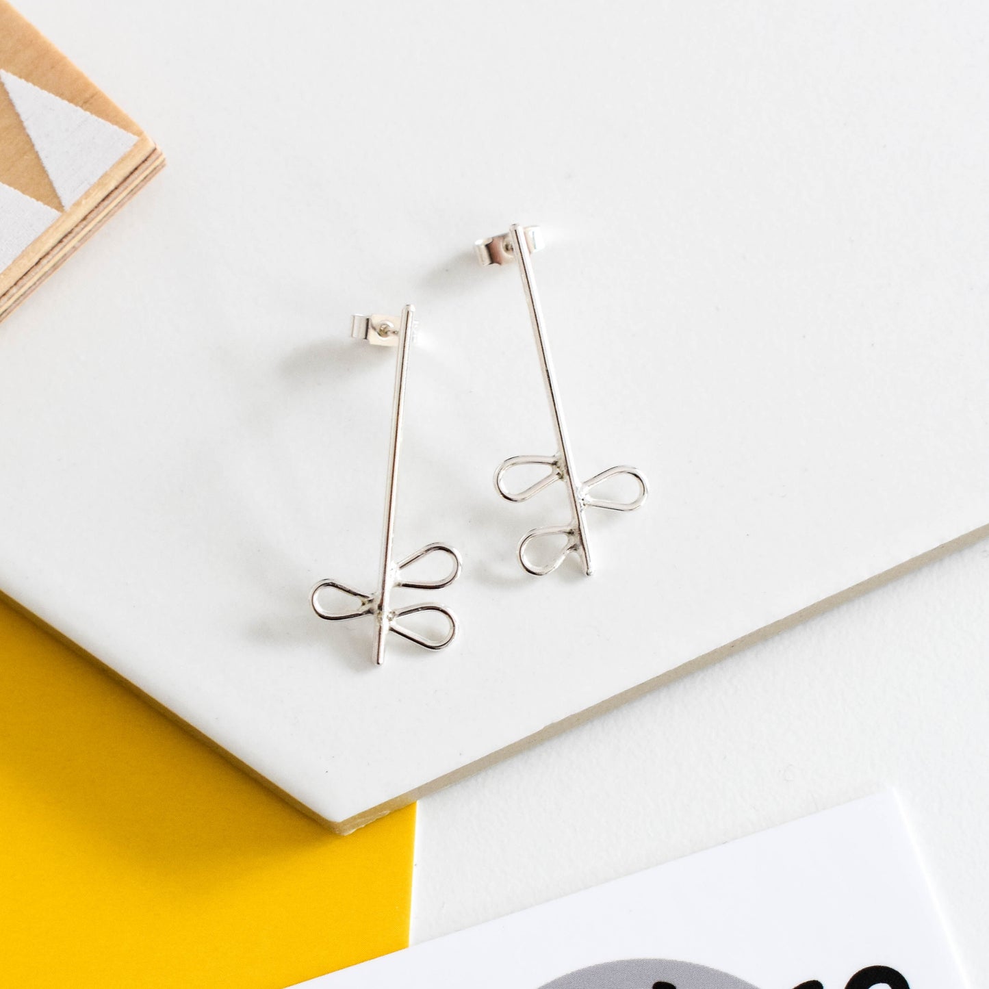 Long Leafy Stud Earrings