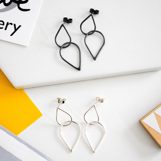 teardrop dangle studs