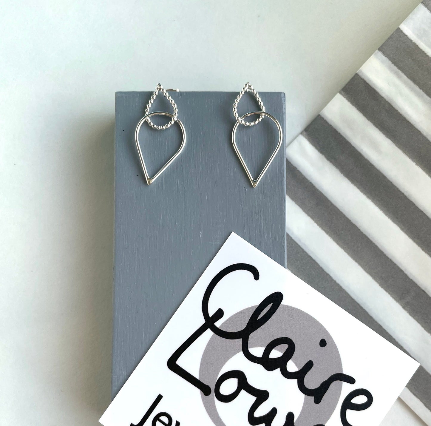 teardrop dotty silver studs