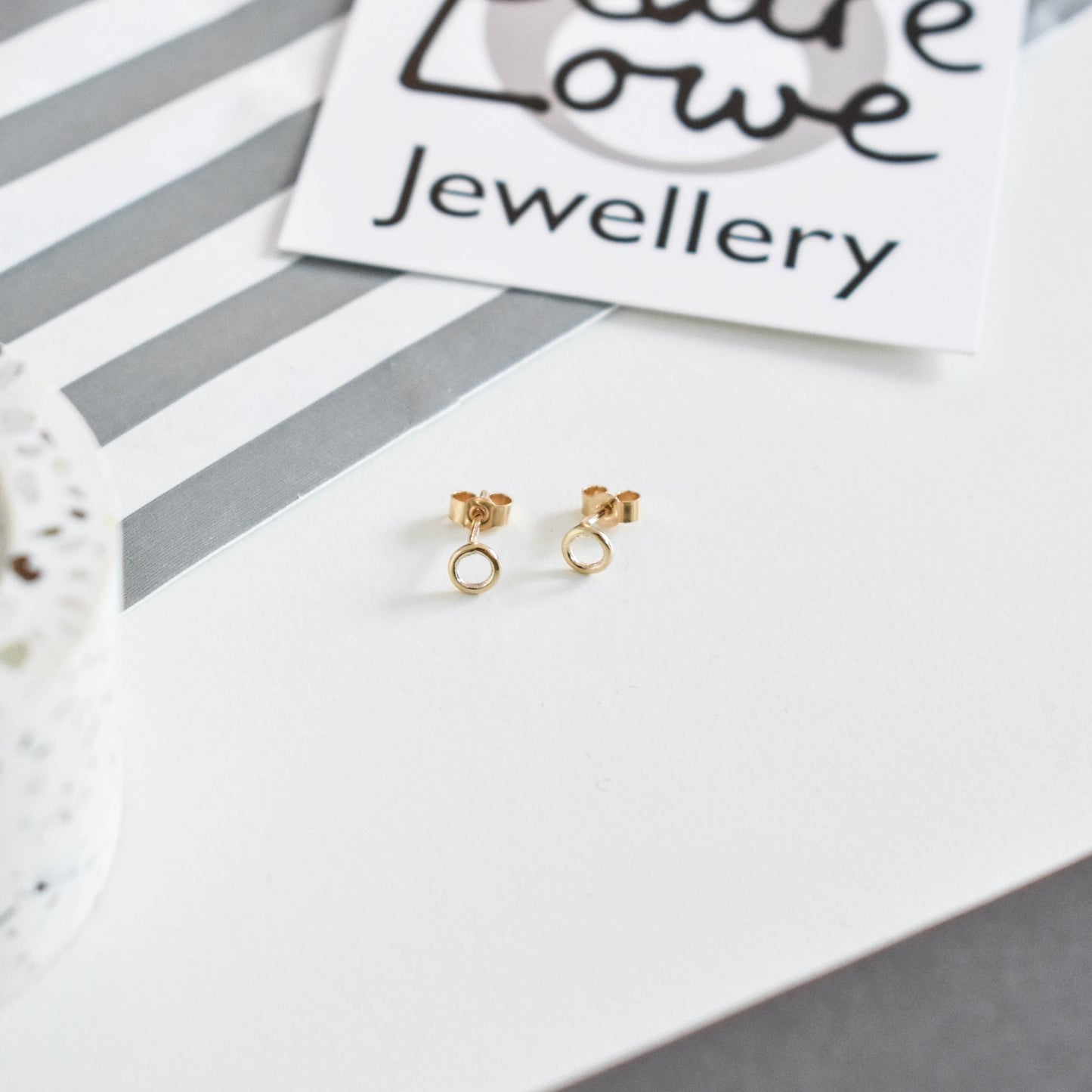 yellow gold circle studs