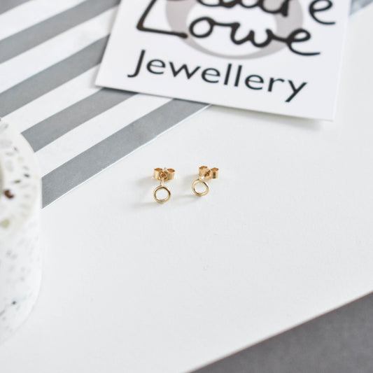 yellow gold circle studs