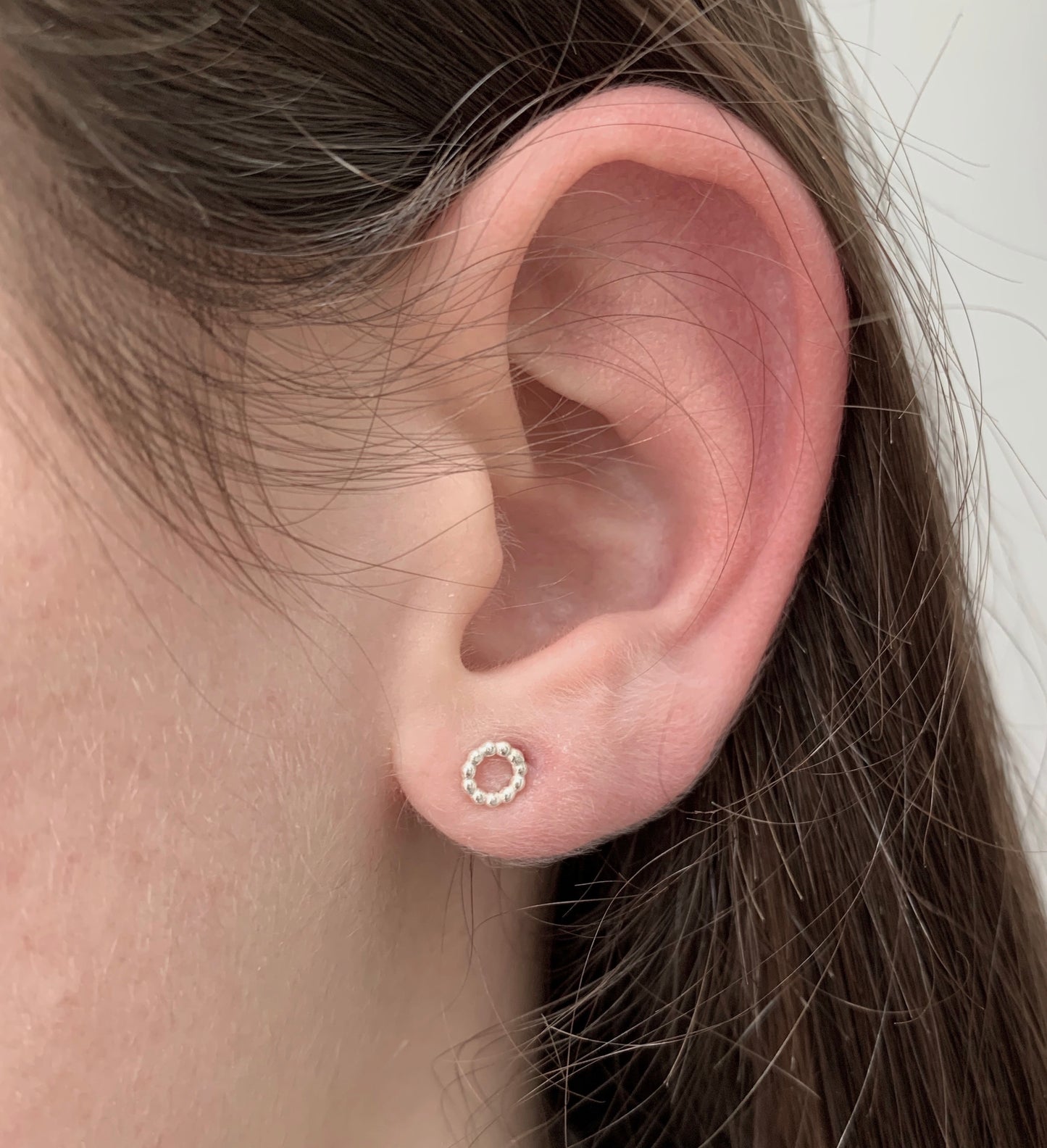 Tiny Dotty Circle Stud Earrings