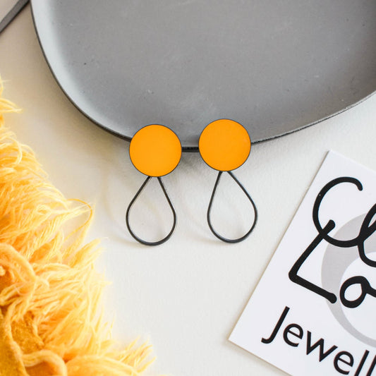 yellow resin and oxi silverearrings
