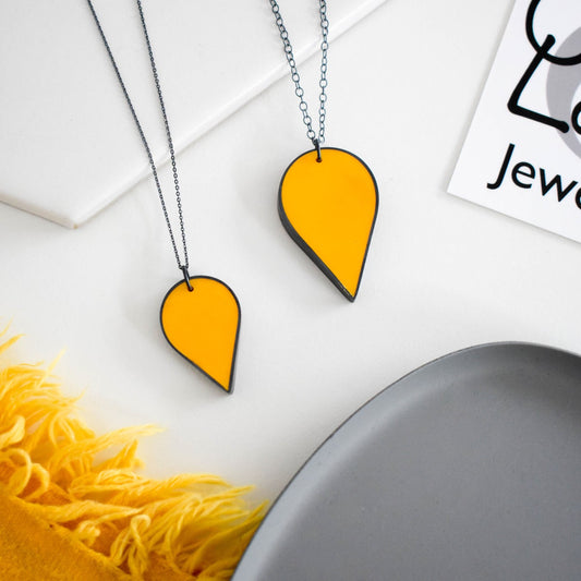 yellow resin teardrop pendants